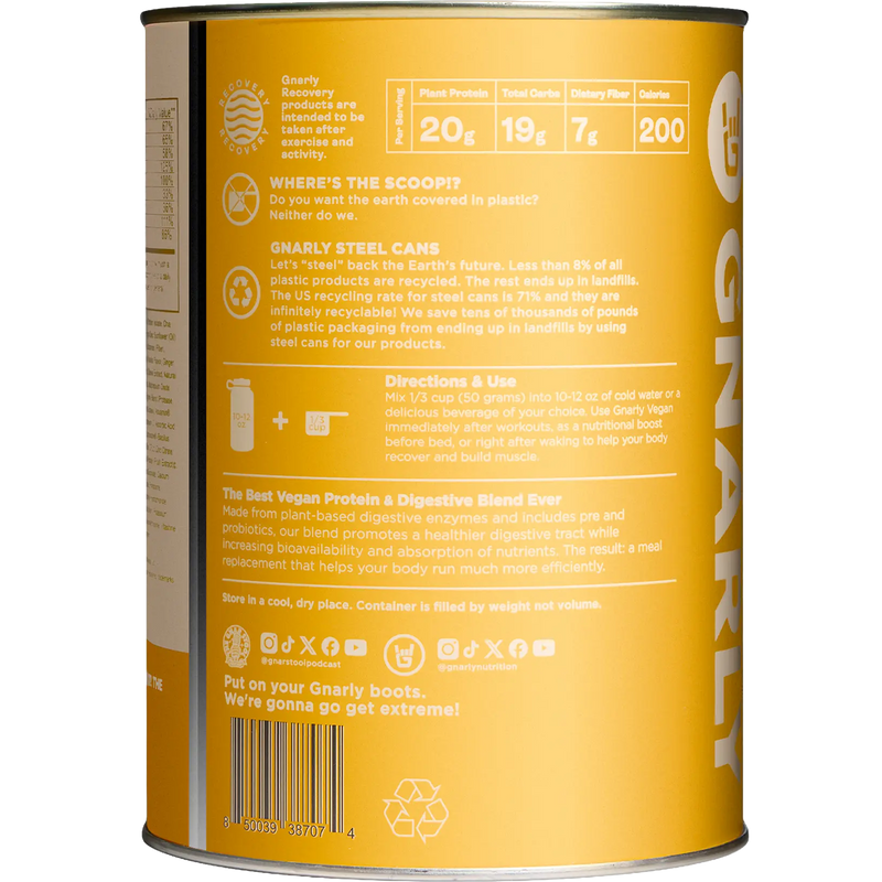 Golden Milk Vegan Protein (16 Servings), Gnarly Sports Nutrition Golden Milk Vegan Protein (16 Servings) side