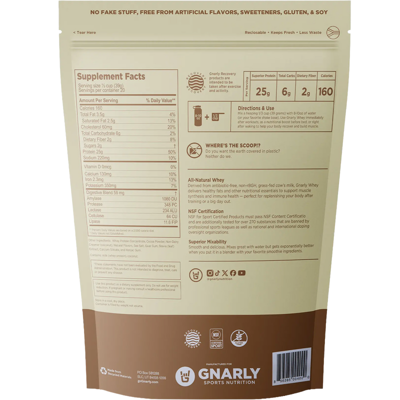 Grass-Fed Whey Protein (20 Servings), Gnarly Sports Nutrition Grass-Fed Whey Protein (20 Servings) back