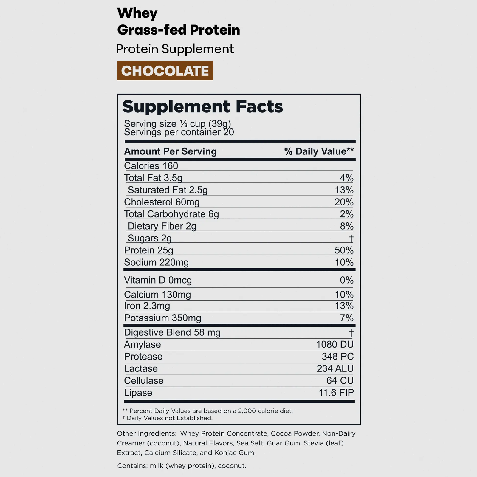 Grass-Fed Whey Protein (20 Servings) alternate view