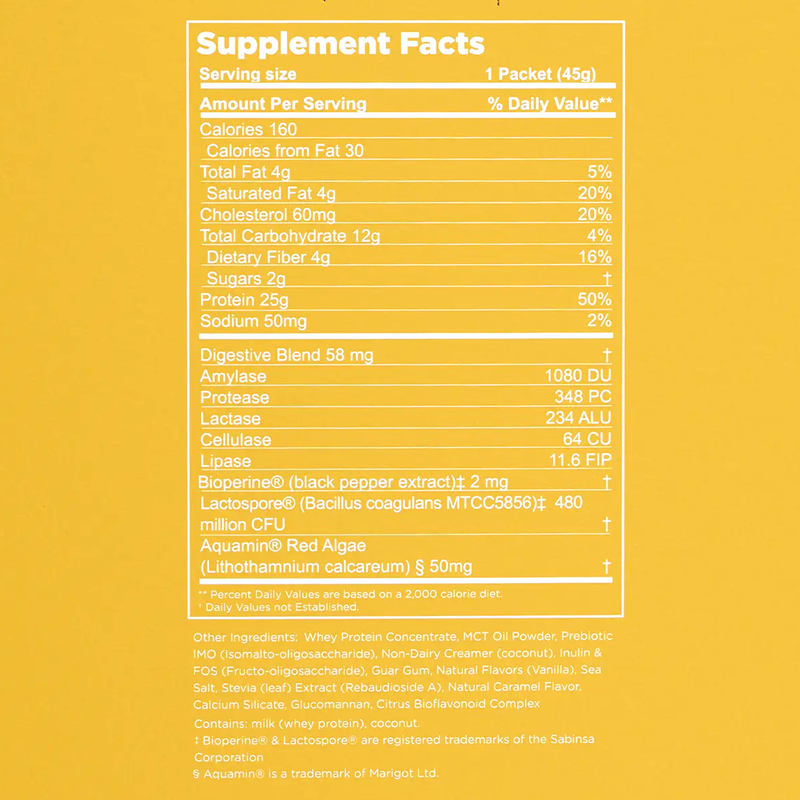 Grass-Fed Whey Protein (Single Serving), Gnarly Sports Nutrition Grass-Fed Whey Protein (Single Serving) in Vanilla nutrition facts
