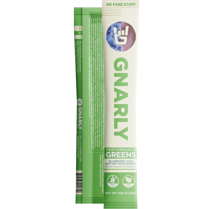Performance Greens (Single Serving), Gnarly Sports Nutrition Performance Greens (Single Servings) front and back