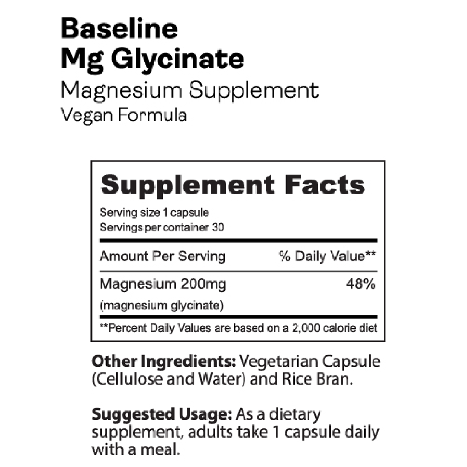 Baseline Magnesium Glycinate (30 Capsules) alternate view