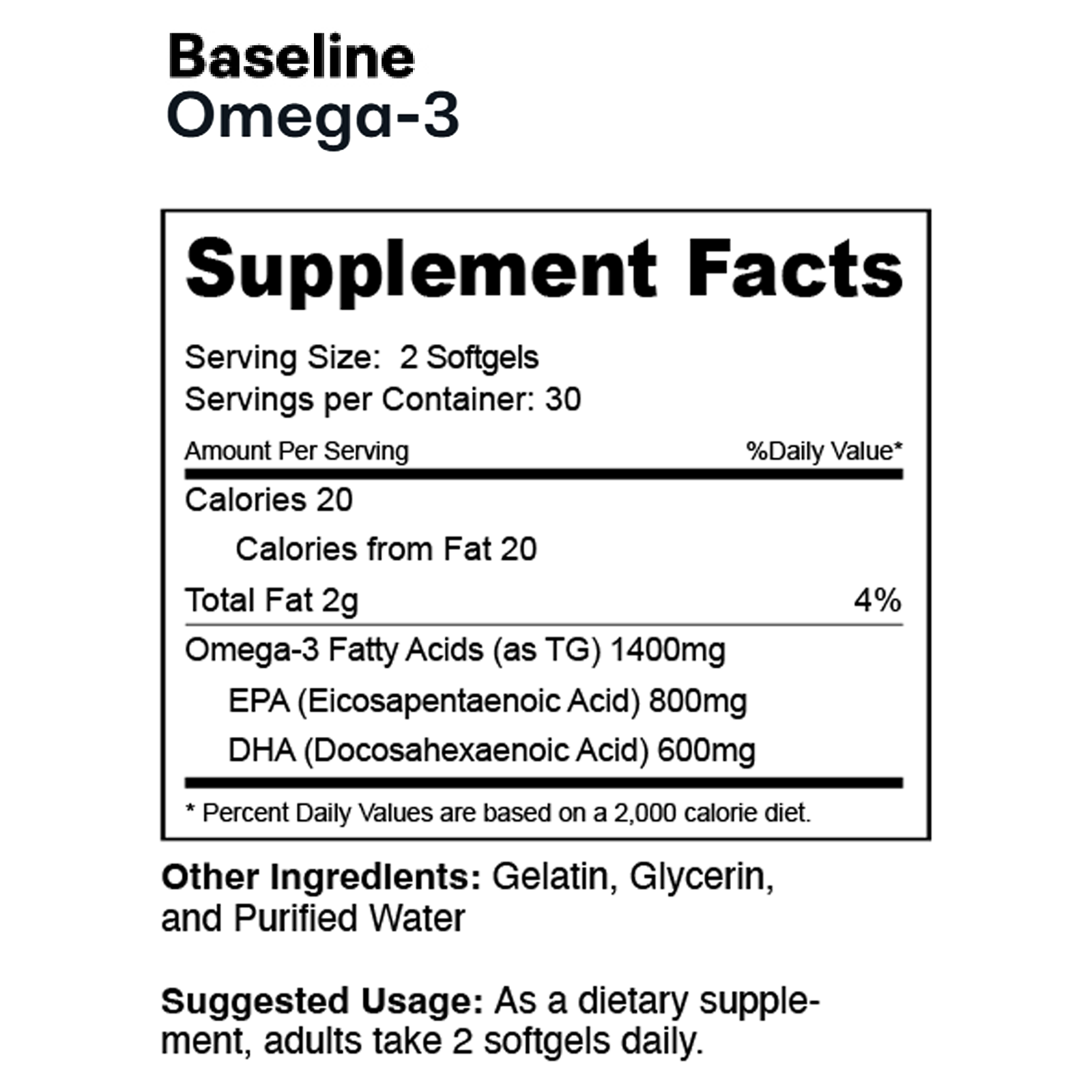 Baseline Omega-3 (60 Softgels) alternate view