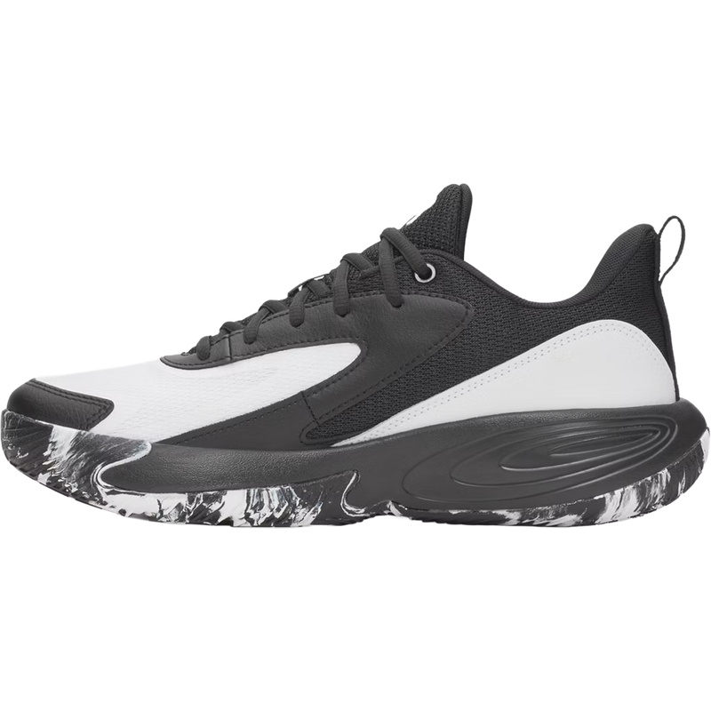 Under Armour Lockdown 8 in Black White White left facing
