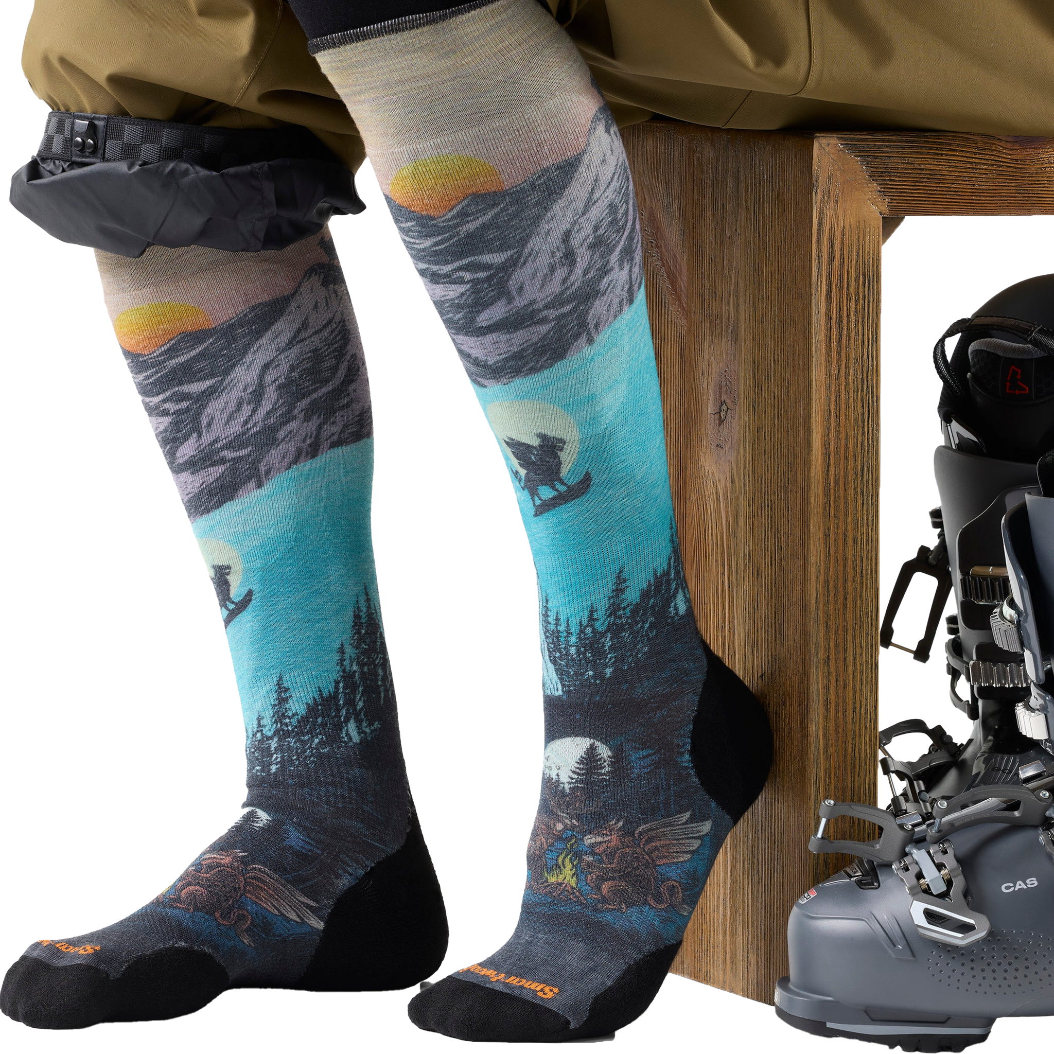Ski Targeted Cushion Winter Phase Print OTC Socks alternate view