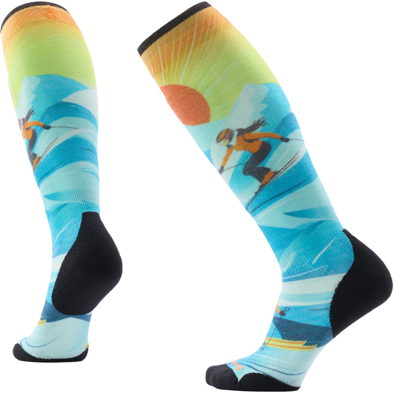 Women's Ski Targeted Cushion Steep Days Print OTC Socks, Featured Image