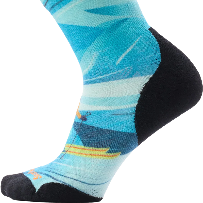 Women's Ski Targeted Cushion Steep Days Print OTC Socks, Smartwool Women's Ski Targeted Cushion Steep Days Print OTC Socks Side Close View