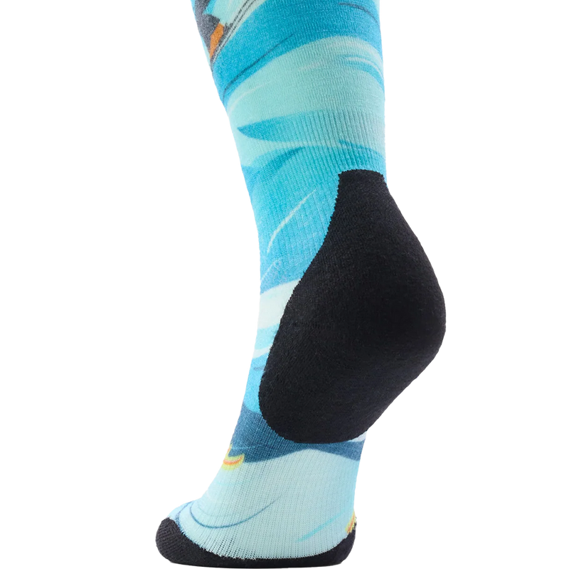 Women's Ski Targeted Cushion Steep Days Print OTC Socks, Smartwool Women's Ski Targeted Cushion Steep Days Print OTC Socks Heel Close View