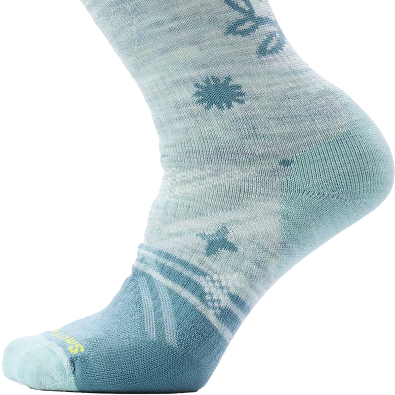 Women's Ski Full Cushion Ice Blossom OTC Socks, Smartwool Women's Ski Full Cushion Ice Blossom OTC Socks side close view