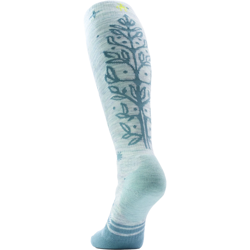 Women's Ski Full Cushion Ice Blossom OTC Socks, Smartwool Women's Ski Full Cushion Ice Blossom OTC Socks Back