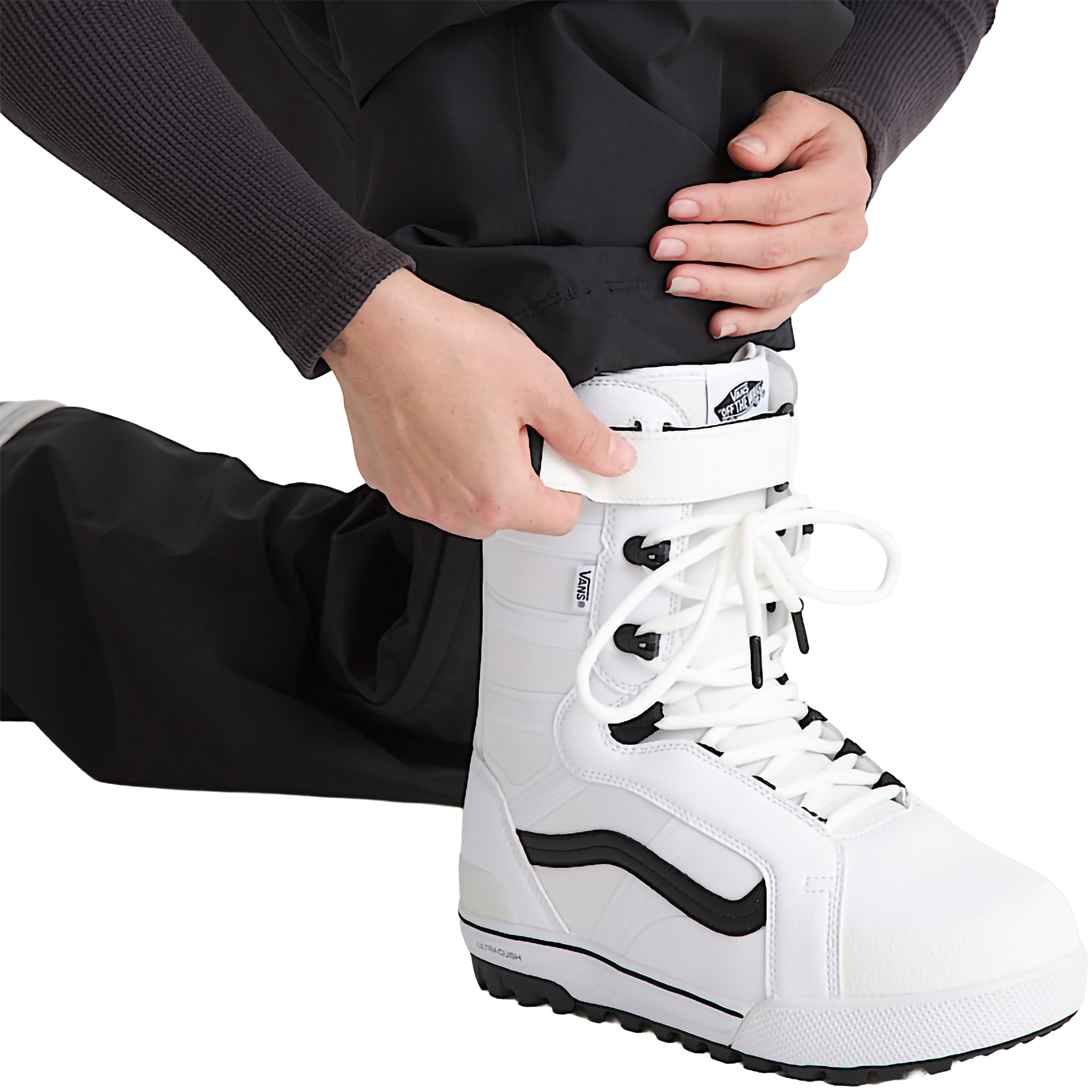 Vans Hi-Standard Pro in White/Black on model 