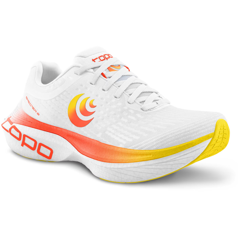Men's Specter 2, TOPO Athletic Men's Specter 2 in White/Sunset right front