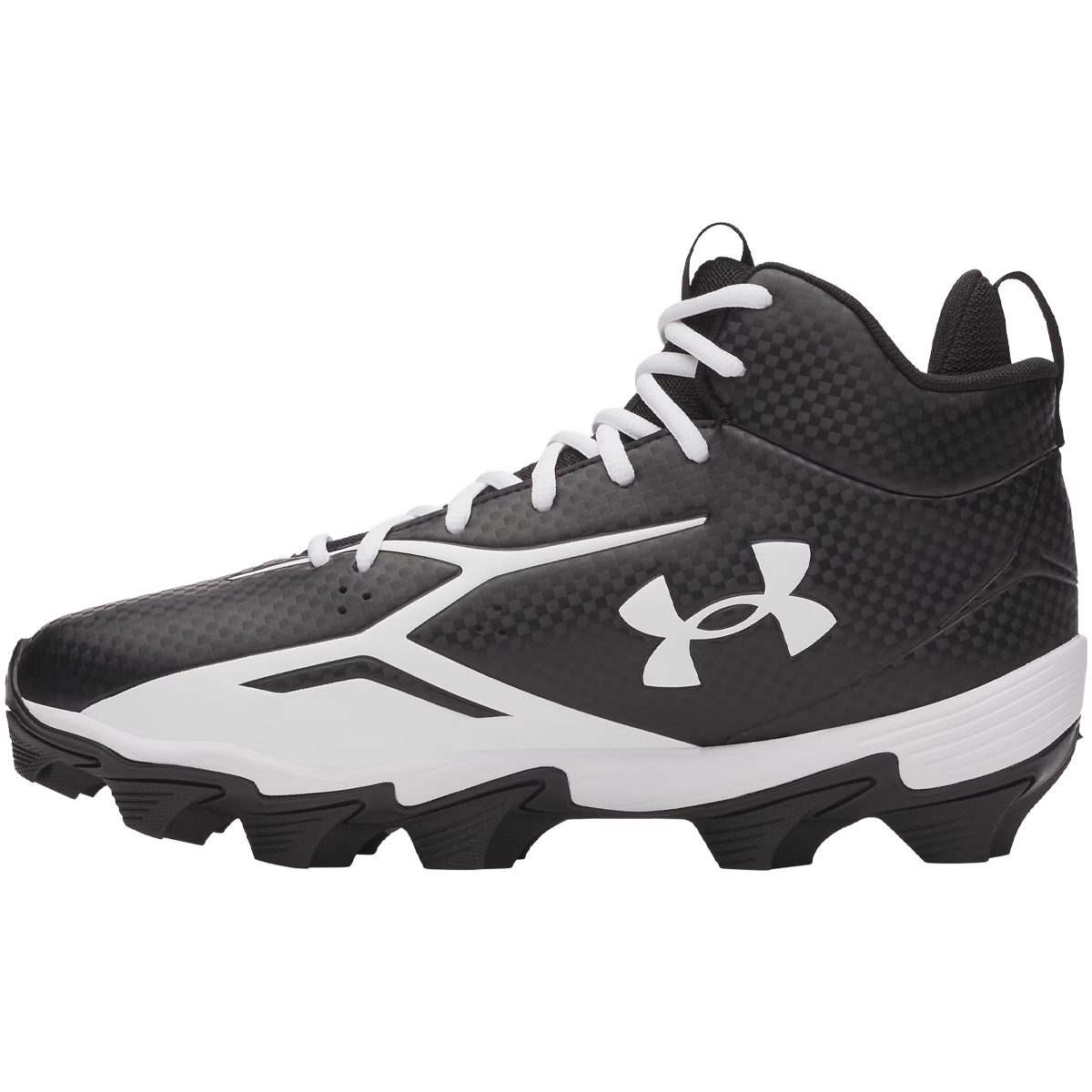 Under Armour Spotlight Hammer Wide in Black White left facing