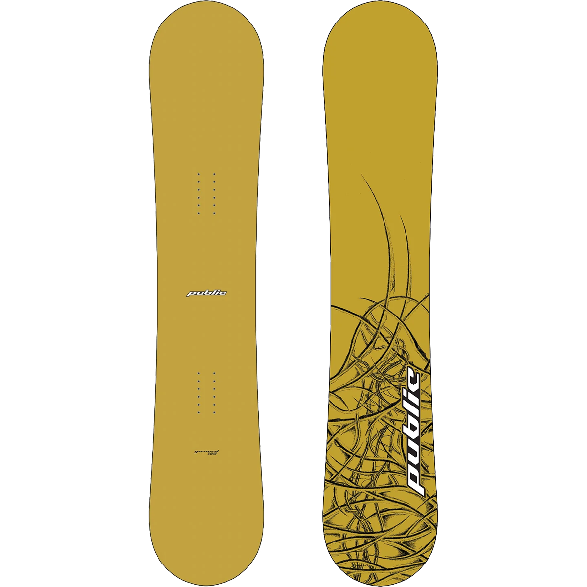 Public Snowboards General PUBLIC size 150 in gold