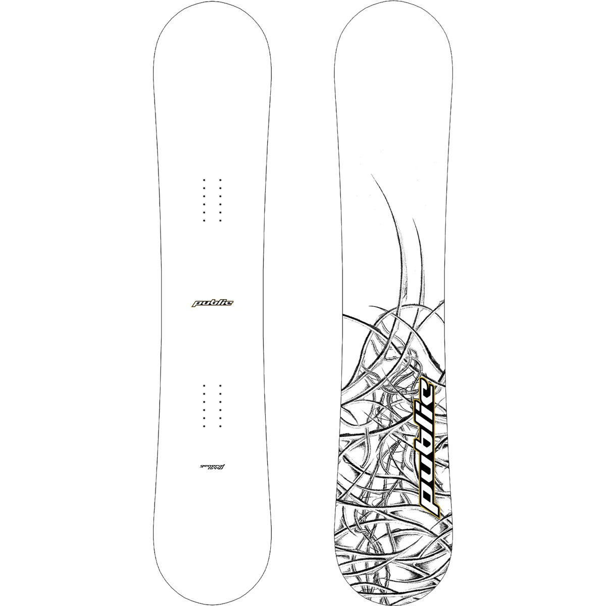 Public Snowboards General PUBLIC 154w in white