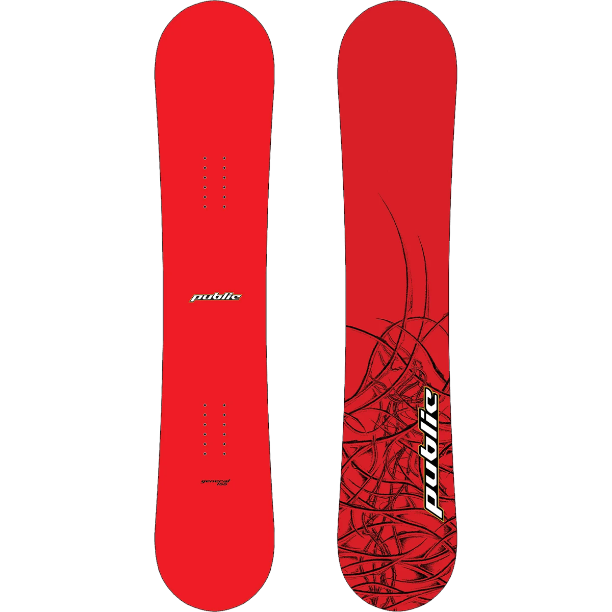 Public Snowboards General PUBLIC 155 in red