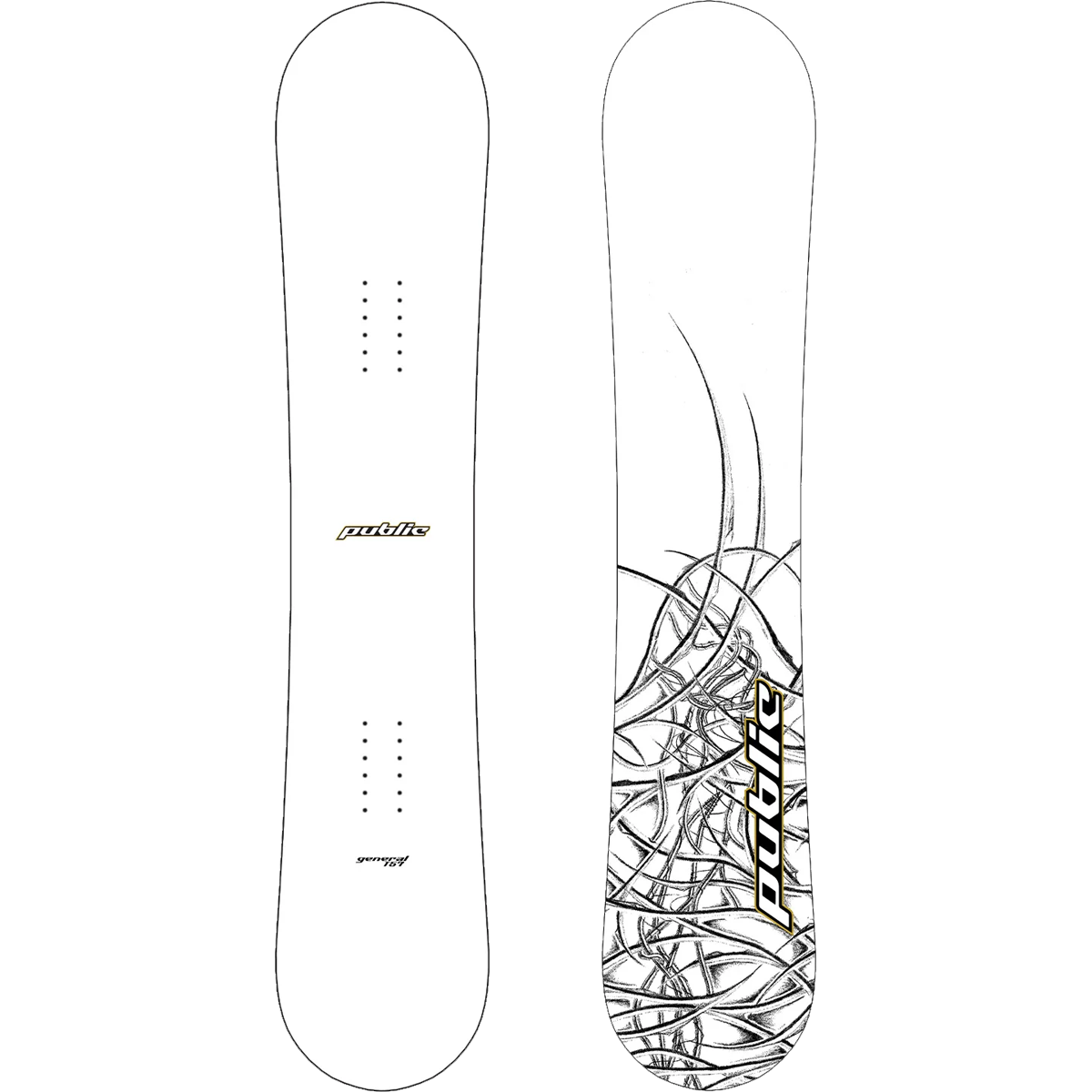 Public Snowboards General PUBLIC 157 in white