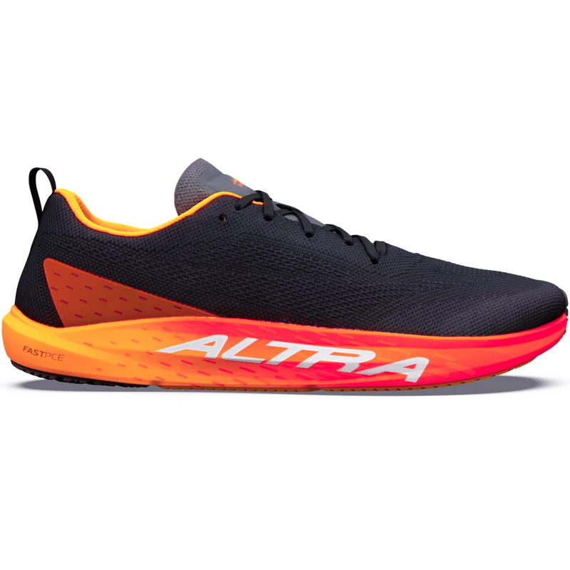 Altra Men's Vanish Pulse in 86H-Black/Silver/Orange Pop