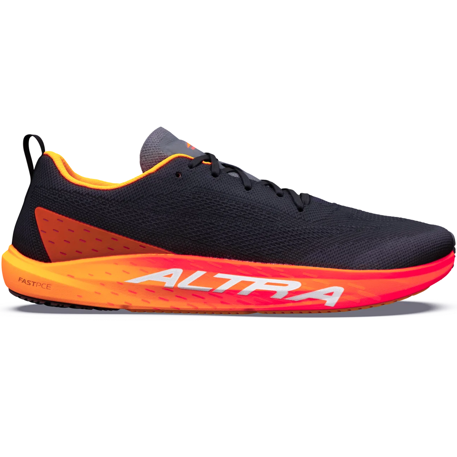 Altra Men's Vanish Pulse in 86H-Black/Silver/Orange Pop