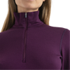 Icebreaker Women's 260 Tech Long Sleeve 1/2 Zip 853-Nightshade front zipper