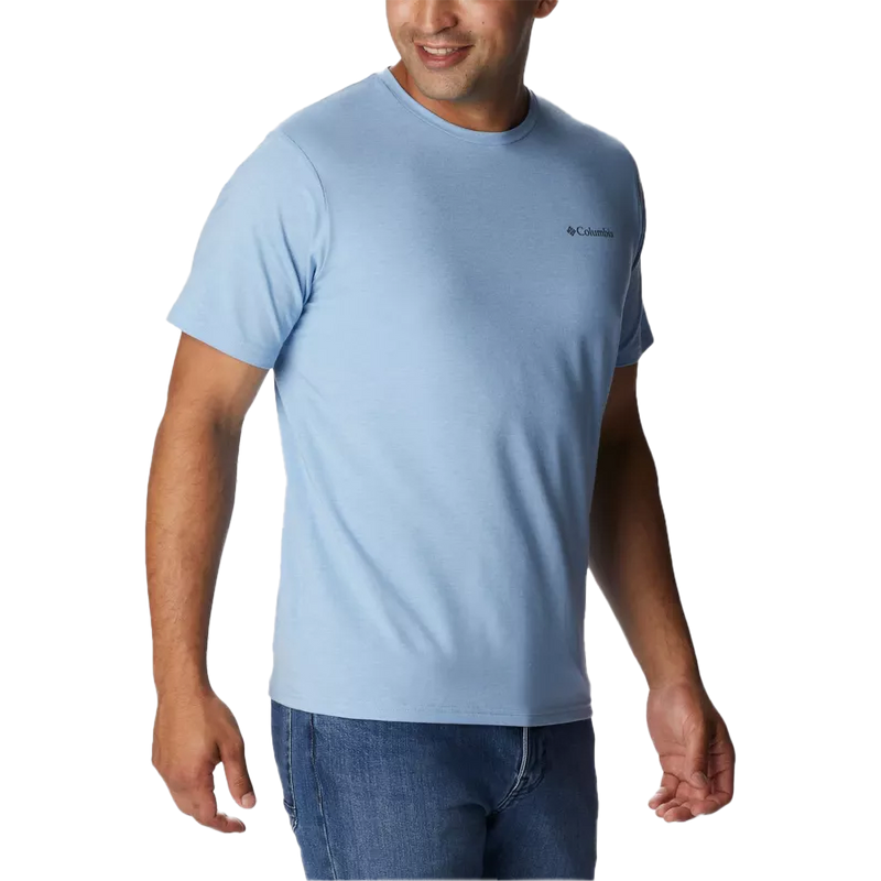 Men's Sun Trek Short Sleeve T-Shirt, Columbia Men's Sun Trek Short Sleeve T-Shirt 430-Jet Stream Heather front right
