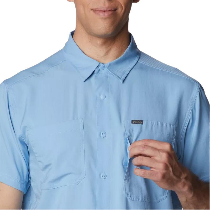 Men's Silver Ridge Utility Lite Short Sleeve, Columbia Men's Silver Ridge Utility Lite Short Sleeve 430-Jet Stream pocket hook and loop closure