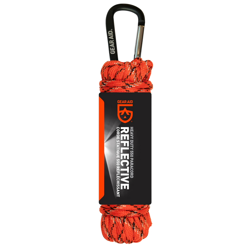 Heavy-Duty 550 Paracord 30 ft, Gear Aid 550 Paracord 30 ft Orange Reflective in package