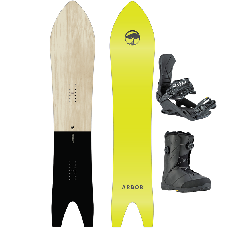 Arbor Snowboards A-Frame Demo Snowboard Package, Featured Image