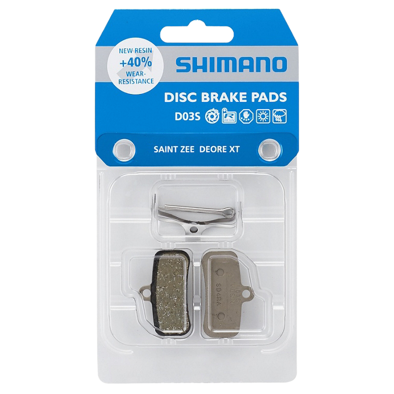 D03S-RX Disc Brake Resin Pad & Spring, Shimano D03S-RX Disc Brake Resin Pad & Spring in package