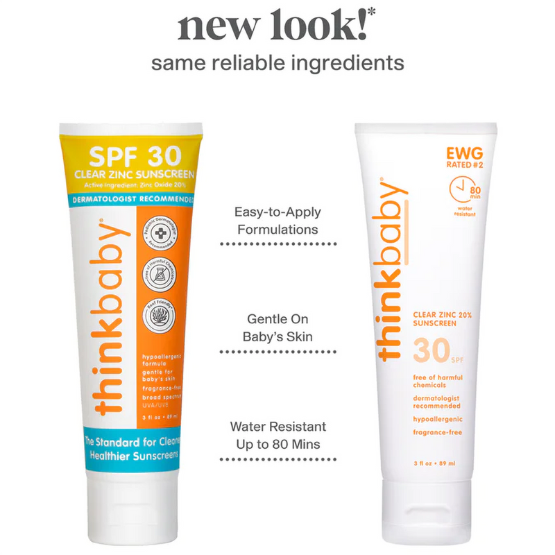 Thinkbaby SPF 30 Clear Zinc Sunscreen, Thinkbaby SPF 30 Clear Zinc Sunscreen new packaging