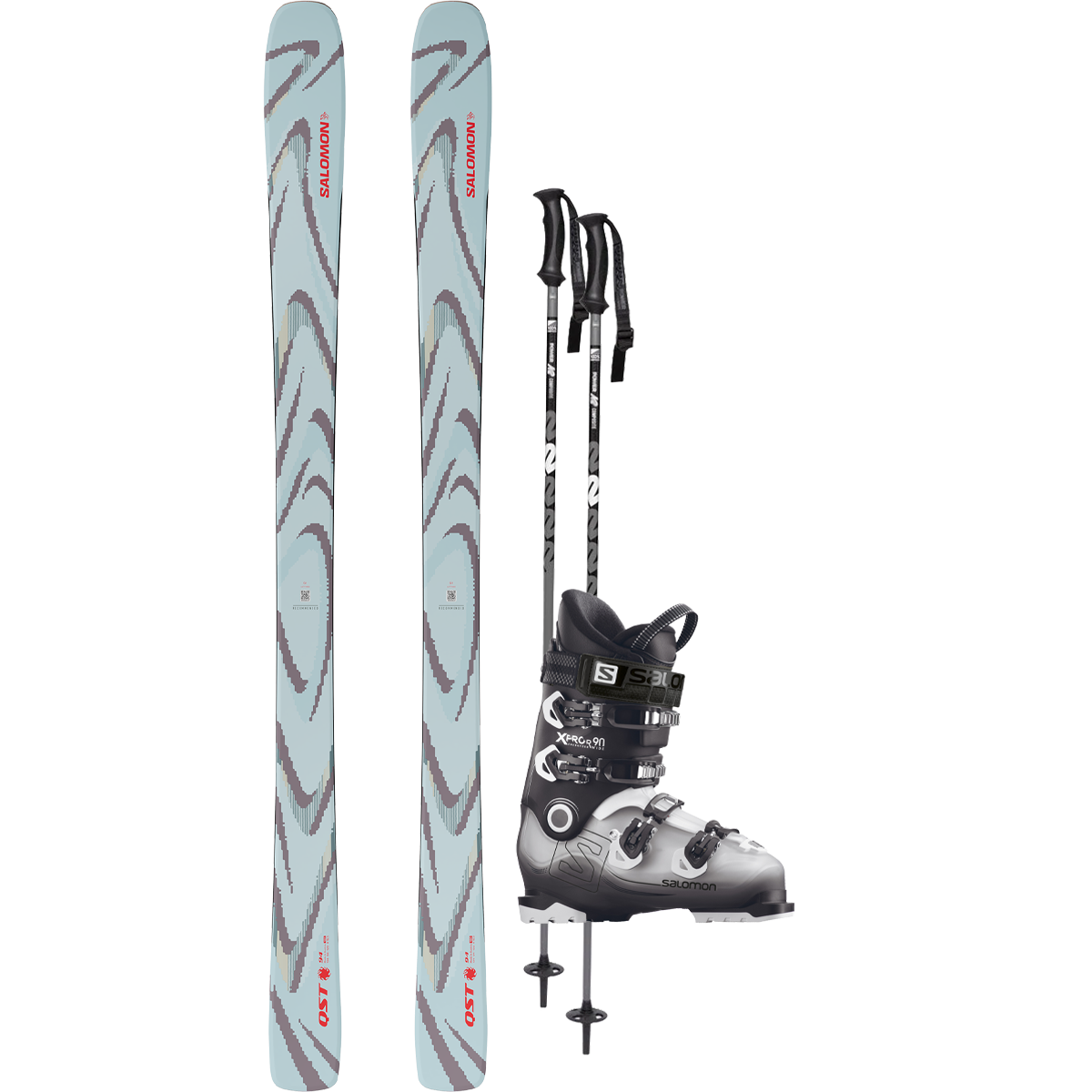 Salomon QST 94 Iced Aqua Demo Ski Package alternate view
