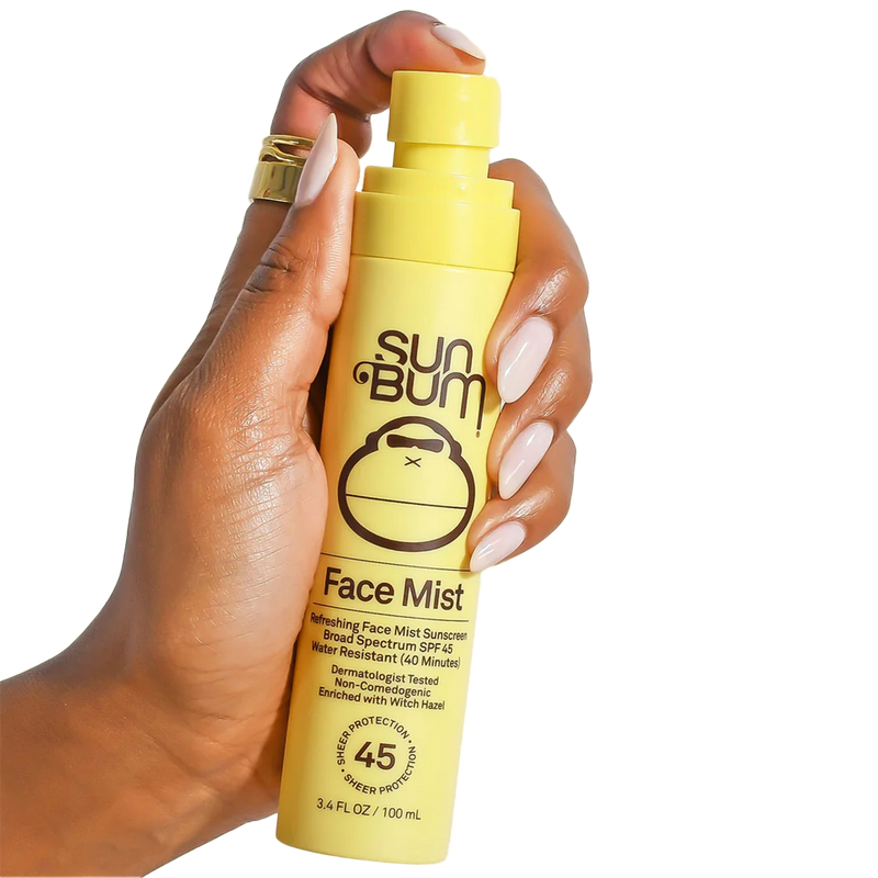 SPF 45 Sunscreen Face Mist, Sun Bum SPF 45 Sunscreen Face Mist spraying