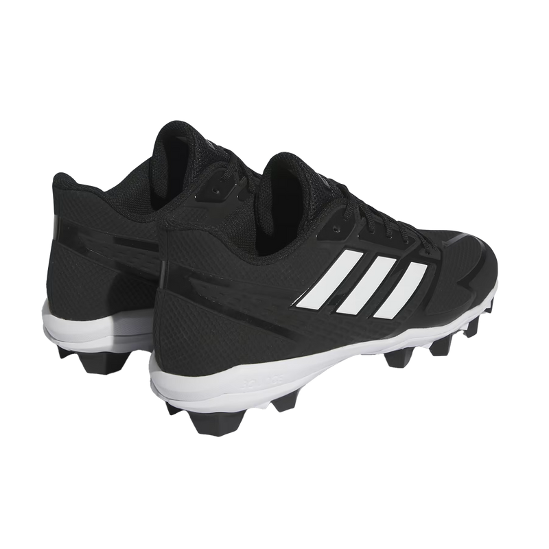 Men's Icon 8 MD Cleats, Adidas Men's Icon 8 MD Cleats Black/White pair back right