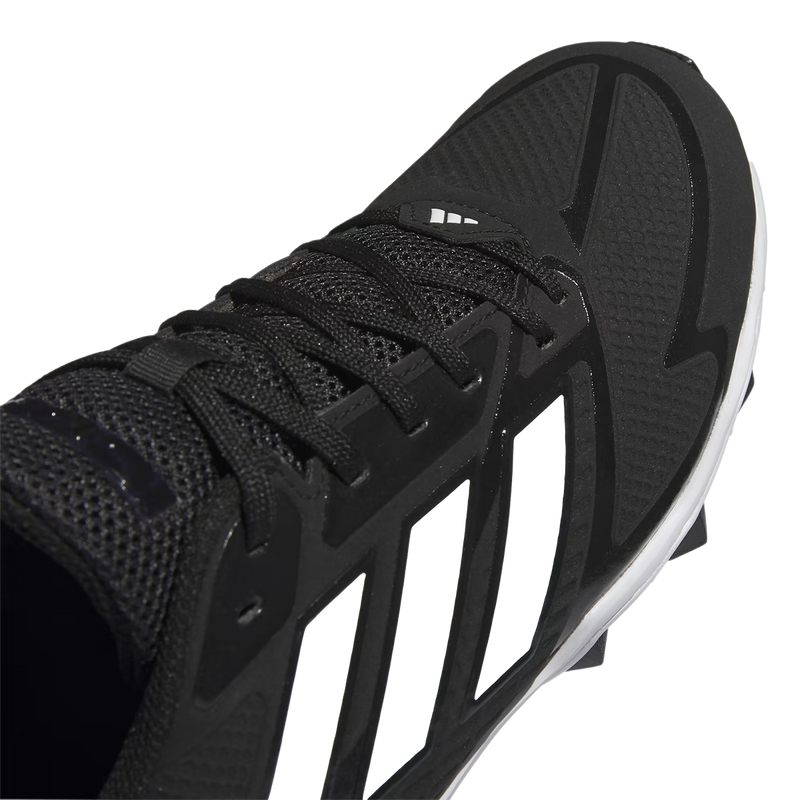 Men's Icon 8 MD Cleats, Adidas Men's Icon 8 MD Cleats Black/White top right toe