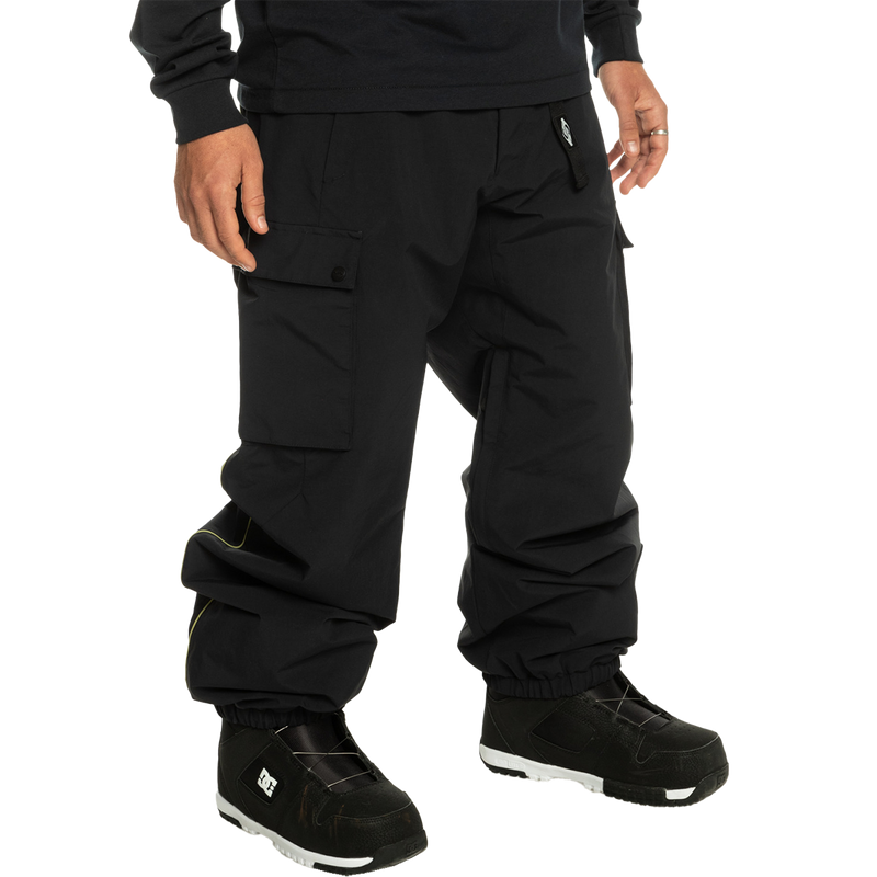 Men's Snow Down Cargo Pant, Quiksilver Men's Snow Down Cargo Pant KVJ0-True Black right