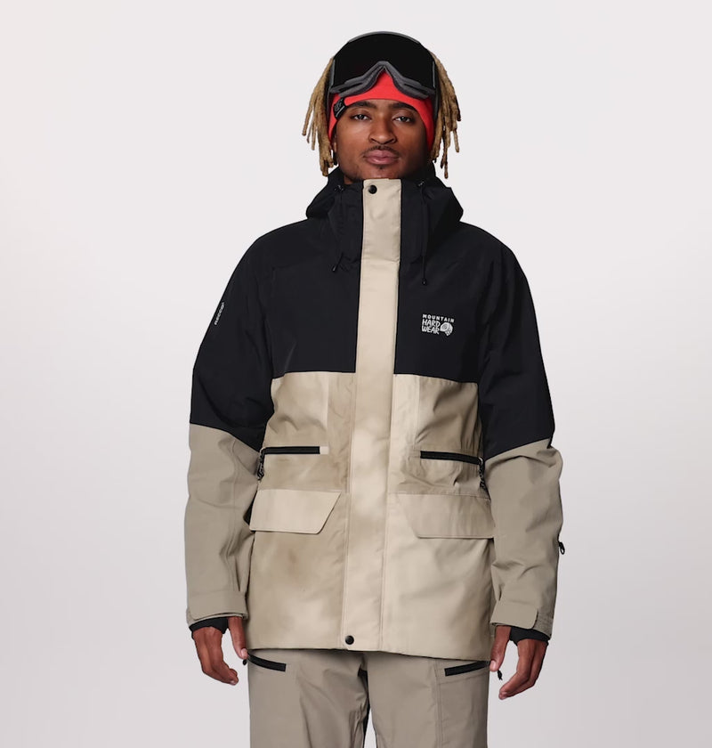 Men's First Tracks Jacket, Mountain Hardwear Men's First Tracks Jacket in Badlands Dunes Black movie