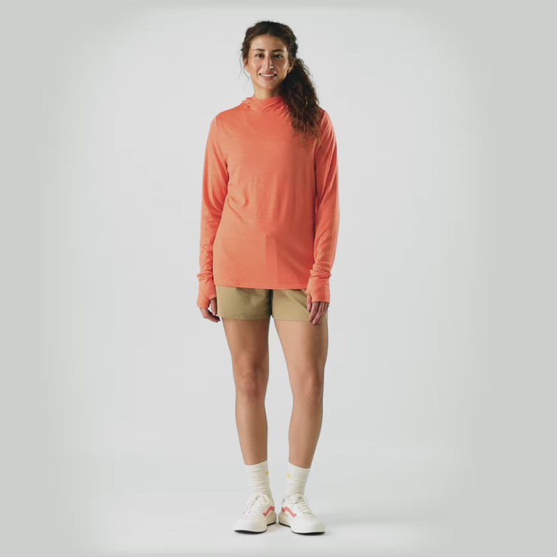 Women's Merino Sun Hoodie, Smartwool Women's Merino Sun Hoodie in P35-Coral Reef movie