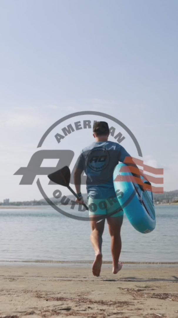 10'10" Woodgrain Voyager Inflatable SUP Package, American Outdoors 10'6" Classic Voyager Inflatable SUP Package 