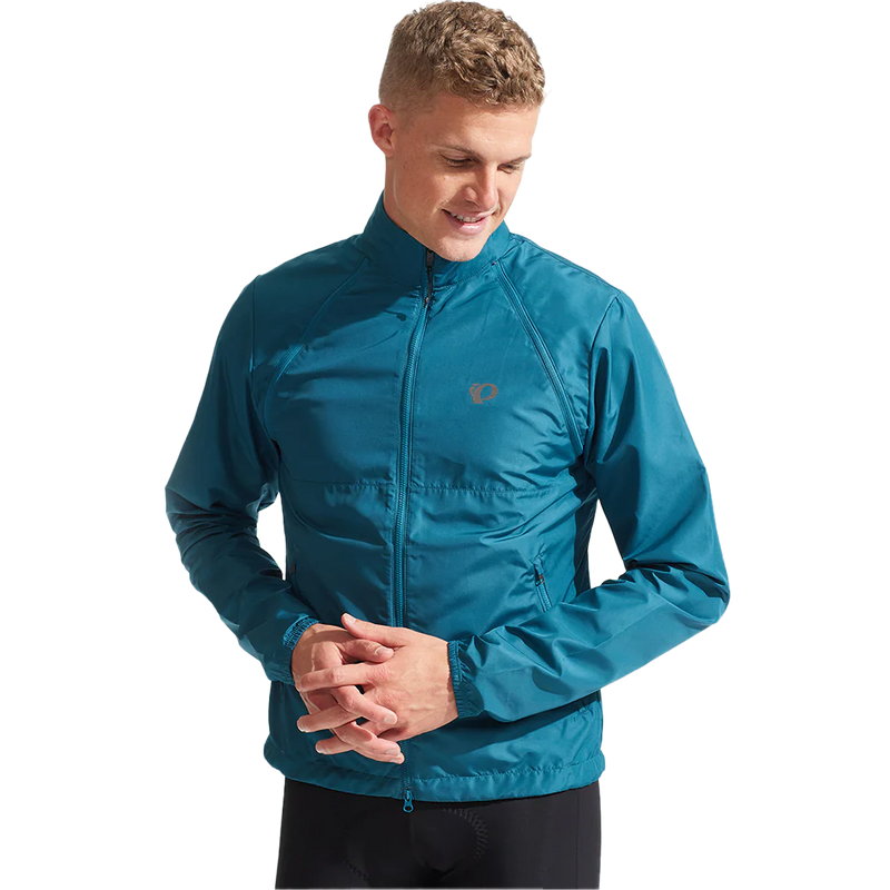 Men's Quest Barrier Convertible Jacket, Pearl Izumi Men's Quest Barrier Convertible Jacket Ocean Blue on model front