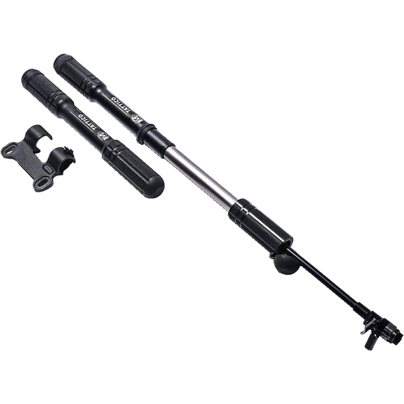 Tattico Mini Pump with Mount, Silca Tattico Mini Pump with Mount open, closed and mount