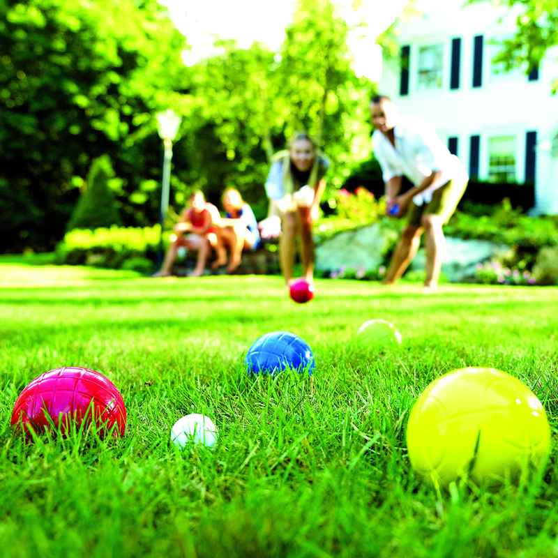 Starter Bocce Set, Franklin Sports Starter Bocce Set in yard