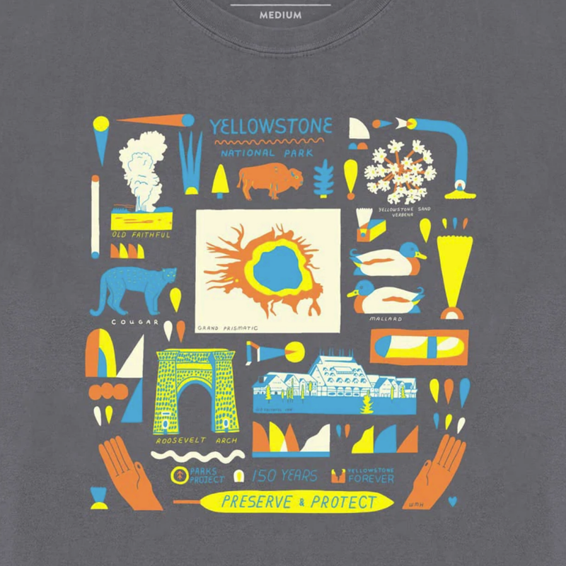 Women's Yellowstone NP 150th Anniversary Boxy Tee, Parks Project Women's Yellowstone NP 150th Anniversary Boxy Tee detail