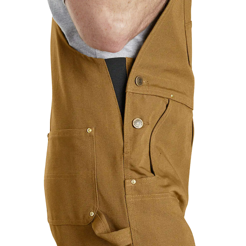 Men's Iconic Duck Bib Overall, Carhartt Men's Relaxed Fit Duck Bib 30" Overall side closure