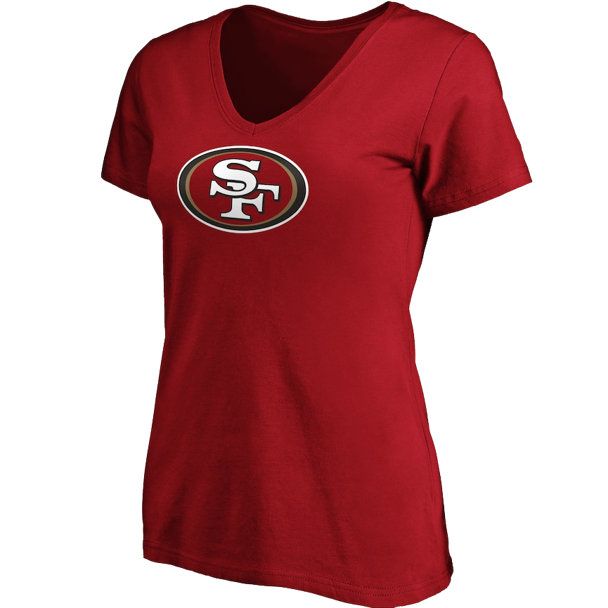 Women's 49ers V-Neck Primary Logo Short Sleeve alternate view