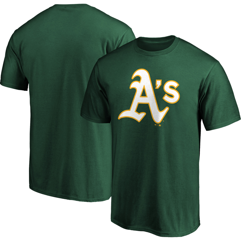 Men's A's Official Logo Short Sleeve, Fanatics Men's A's Official Logo Short Sleeve front and back