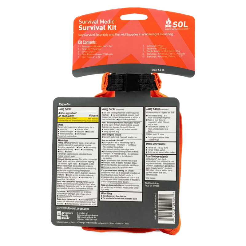SOL Survival Medic Dry Bag Kit, Adventure Medical SOL Survival Medic Dry Bag Kit