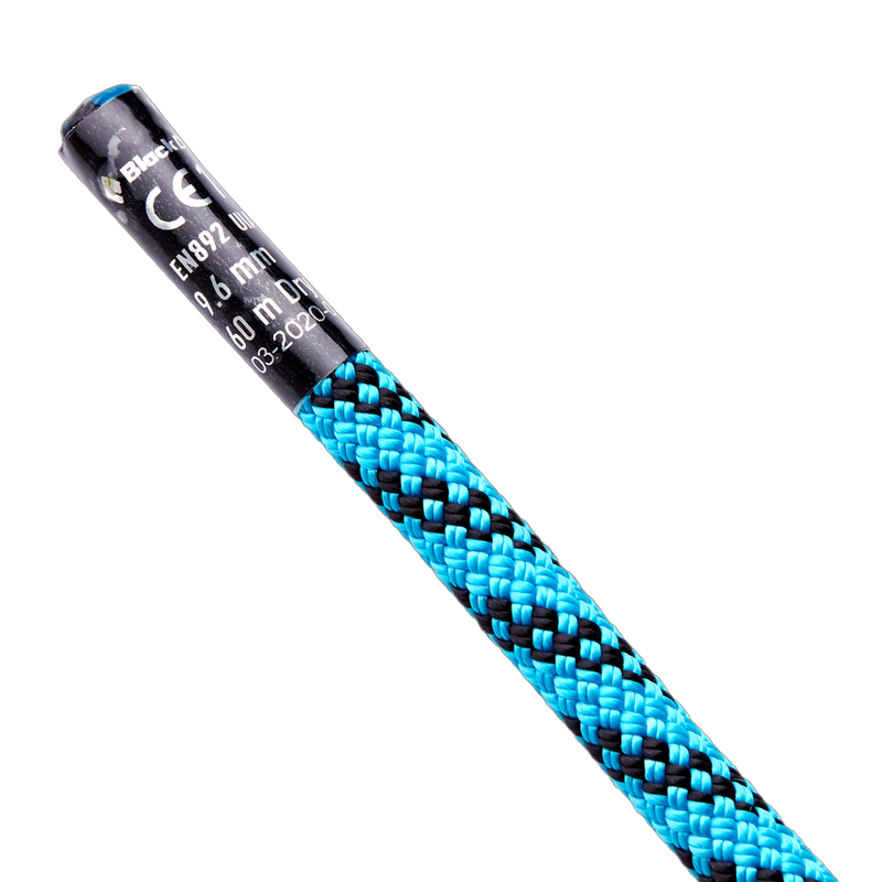 9.6 Bi-Pattern Dry 70m Climbing Rope, Black Diamond 9.6 Bi-Pattern Dry 70m Climbing Rope end