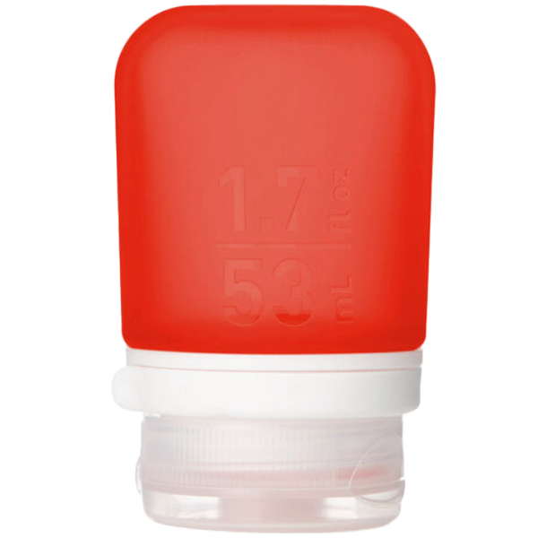GoToob+ Squeezable Silicone Travel Bottle 1.7 oz (3 Pack), HumanGear GoToob+ Squeezable Silicone Travel Bottle 1.7 oz  in red