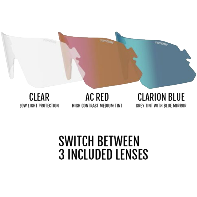 Rail Crystal Blue Interchange Blue/AC/Clear, Tifosi Optics Rail - Crystal Blue Interchange Blue/AC/Clear lenses