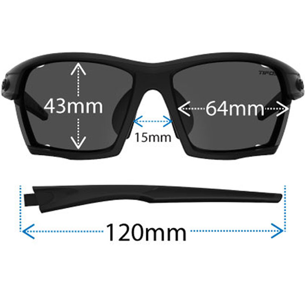 Kilo Blackout Interchange Smoke/AC/Clear, Tifosi Optics Kilo Blackout Interchange Smoke/AC/Clear measurements